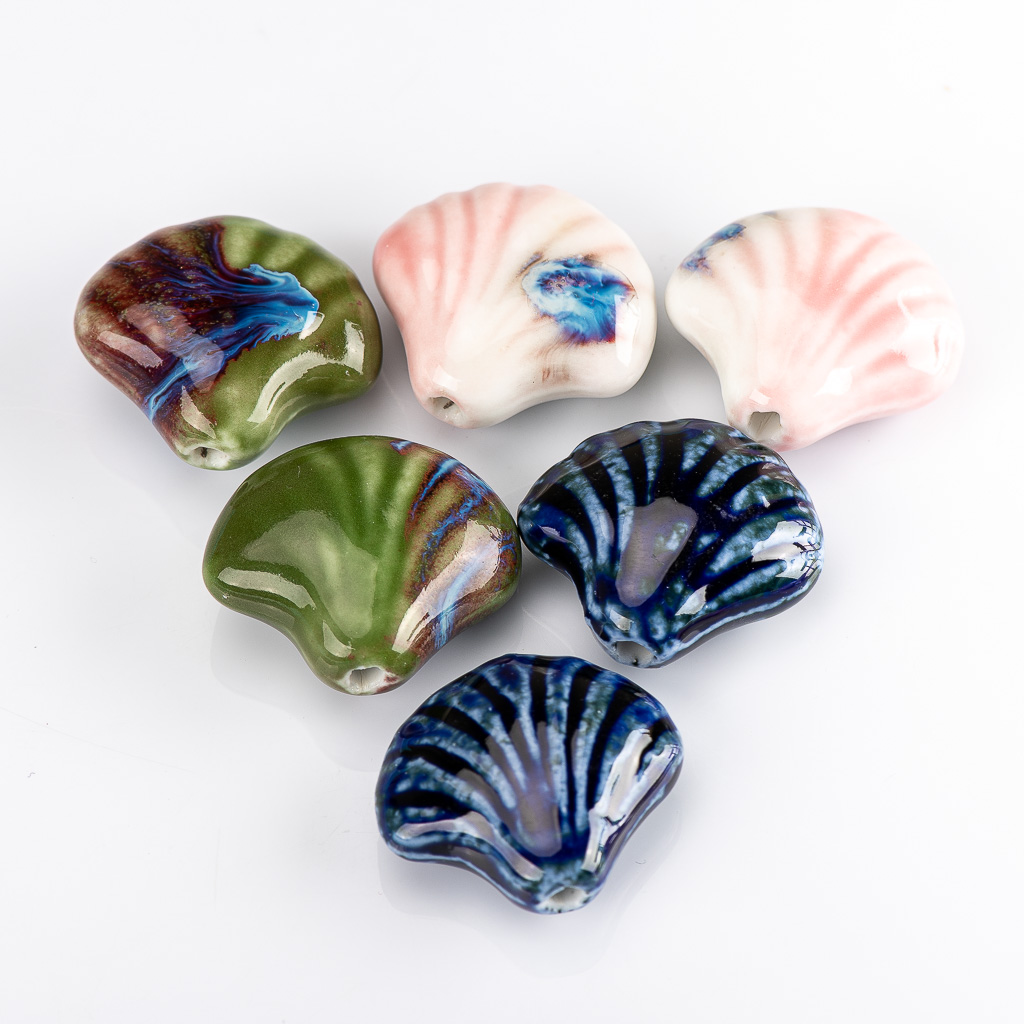 Snake Plant Ceramic - 32 # 2 Stück mehrfarbige Muschelform