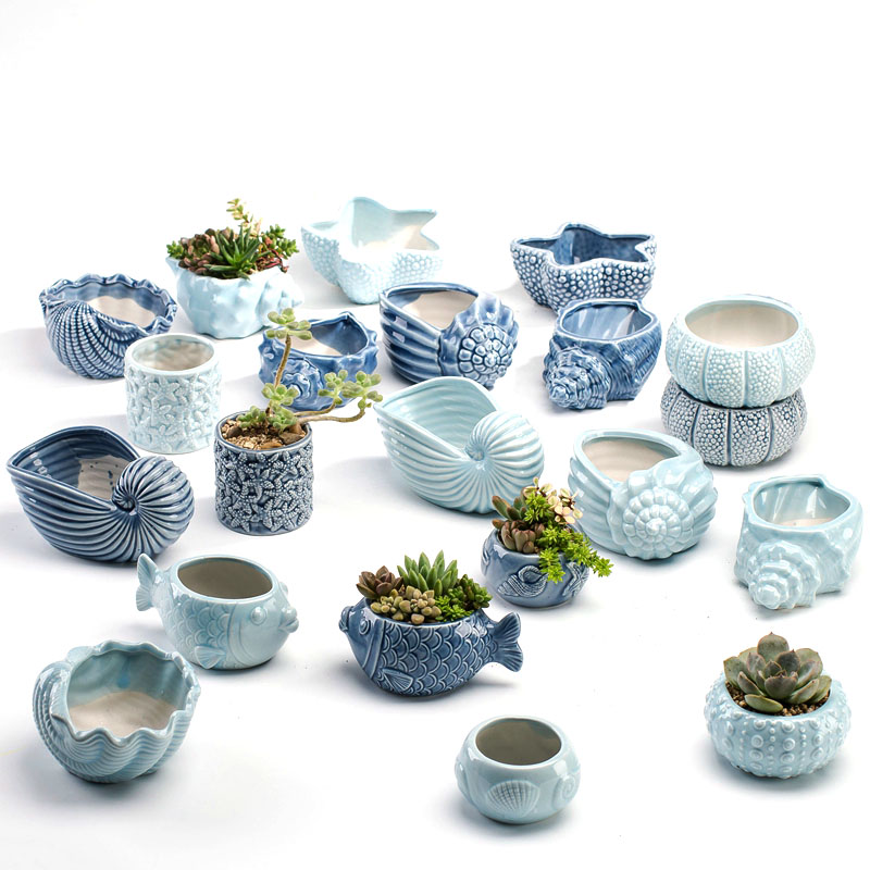 Snake Plant Ceramic - Europäischer Stil Niedlicher Sukkulenten-Blumentopf aus Porzellan,