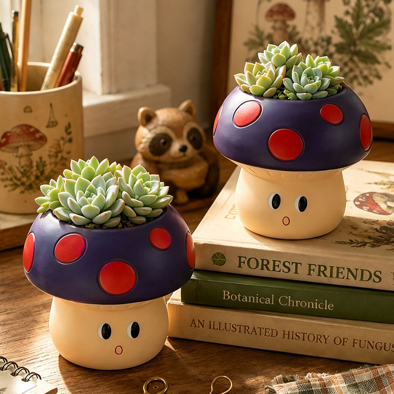 Niedlicher Cartoon-Pilz-Blumen – Snake Plant Ceramic Bewertung und Preis