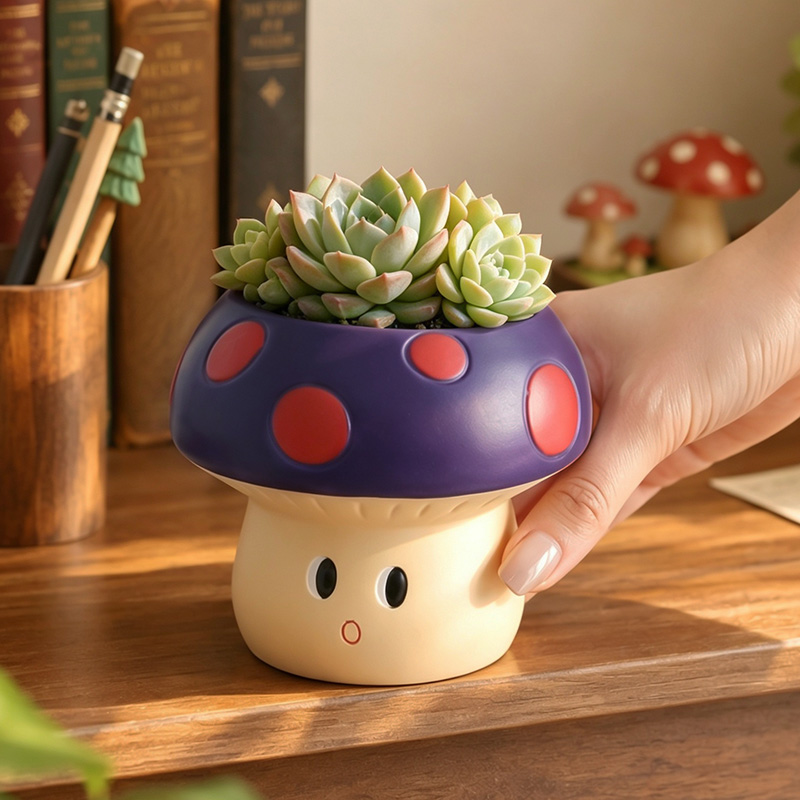 Niedlicher Cartoon-Pilz-Blumen – Snake Plant Ceramic Bewertung und Preis